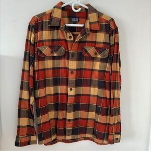 patagonia men fjord flannel burnished red (size m)